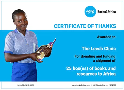 Donation Certificate 2674 - The Leech Clinic